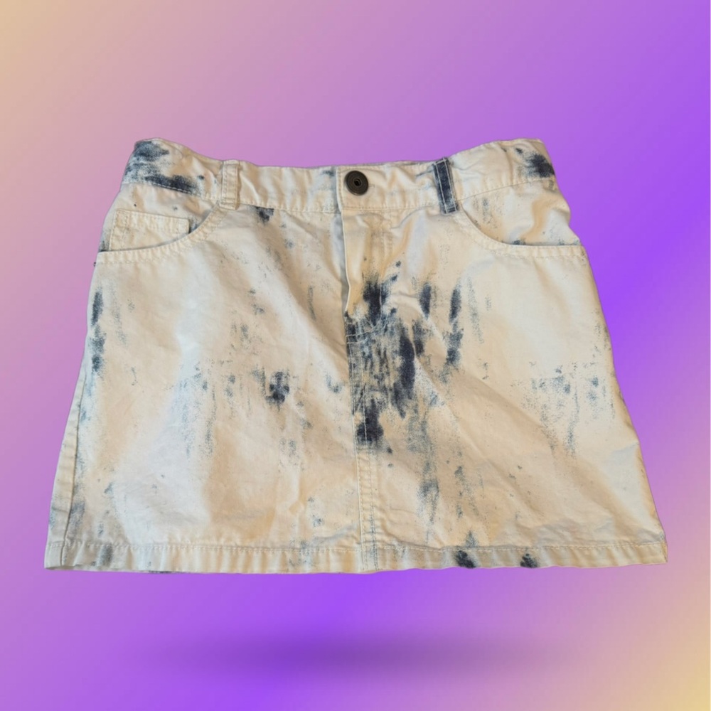 Girls Bleached Denim Jean Skirt Size 7